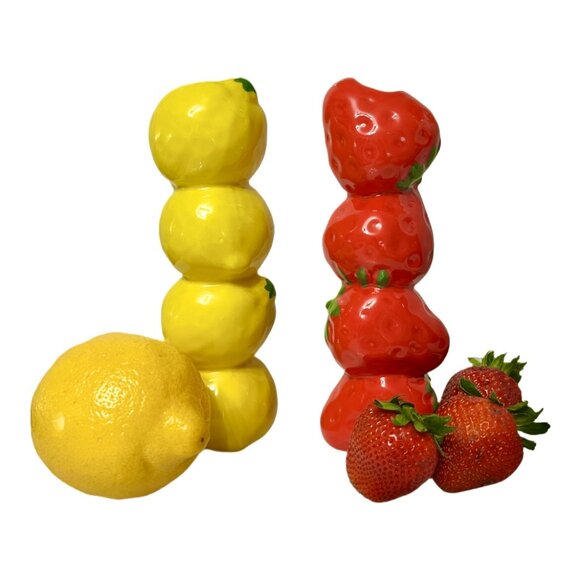 Red Strawberry-Shaped Ceramic Vase - Kids Decor, Kitchen, Shabby Chic, Fun Decor - Picture 4 of 6